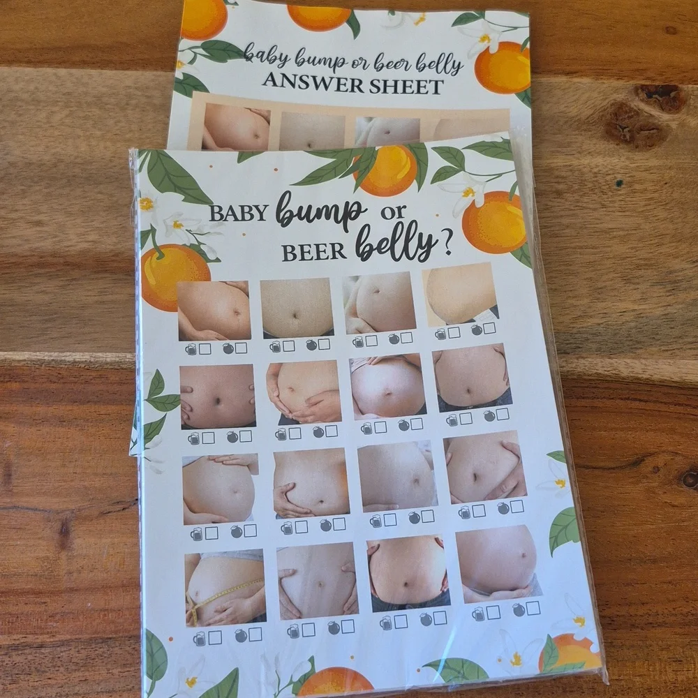 Baby Shower Game Set with Orange Theme For 25 Guests